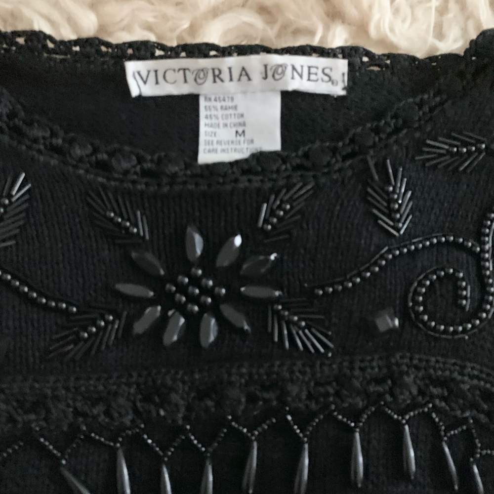 Victoria Jones | Vintage Black Knit Sweater Medium - Picture 3 of 9